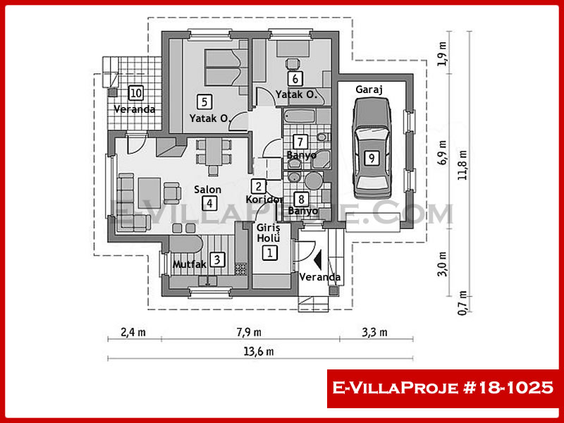 Gazbeton Çelik Ev 100 m² Tek Katlı (3+1) - Görsel 2