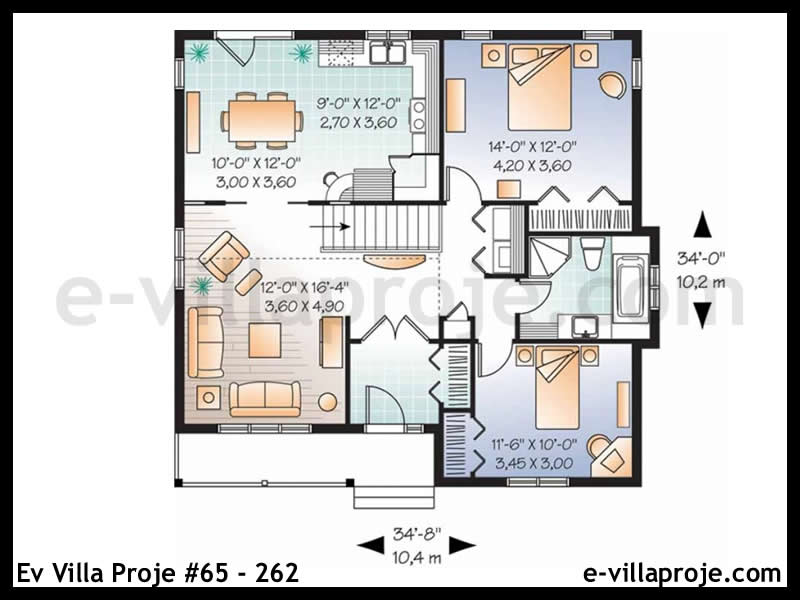 Gazbeton Çelik Ev 101 m² Tek Katlı (3+1) - Görsel 2