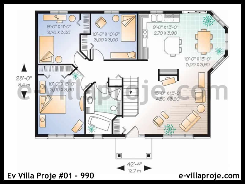 Gazbeton Çelik Ev 102 m² Tek Katlı (3+1) - Görsel 2