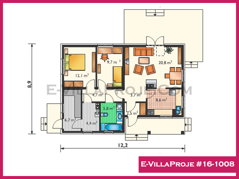 Gazbeton Çelik Ev 102 m² Tek Katlı (3+1) - Görsel 2