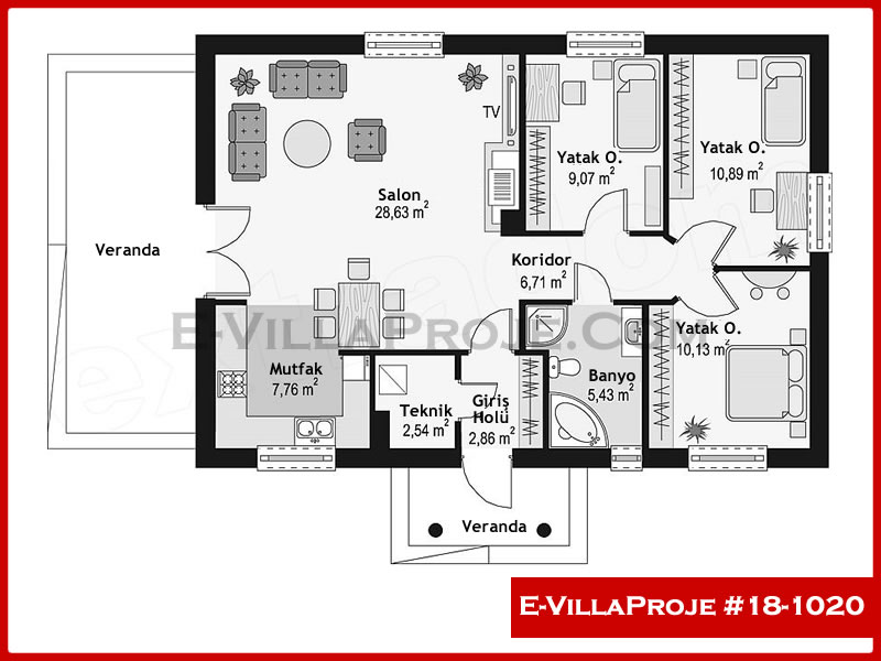 Gazbeton Çelik Ev 102 m² Tek Katlı (3+1) - Görsel 2
