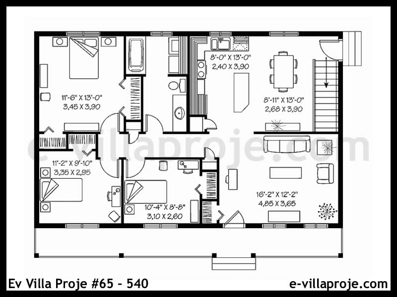 Gazbeton Çelik Ev 102 m² Tek Katlı (3+1) - Görsel 2