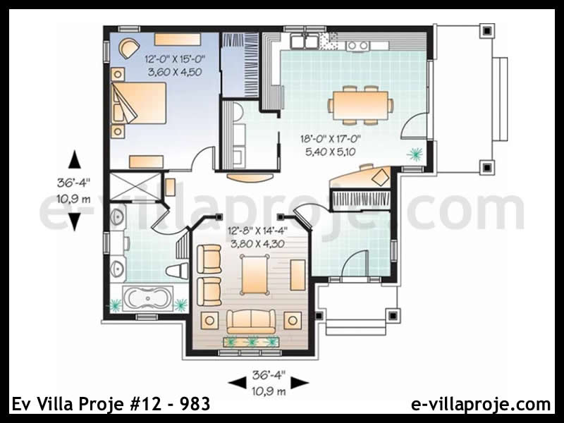 Gazbeton Çelik Ev 103 m² Tek Katlı (3+1) - Görsel 2