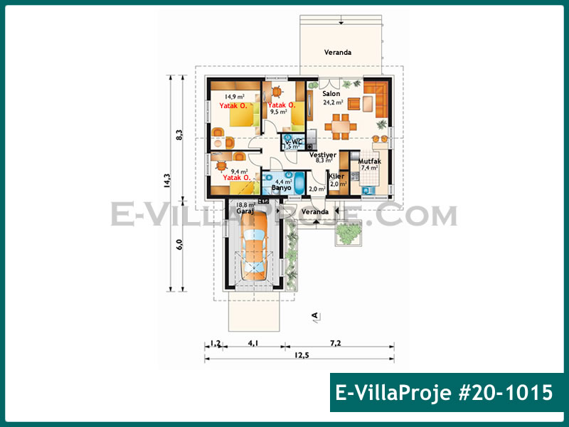Gazbeton Çelik Ev 104 m² Tek Katlı (3+1) - Görsel 2
