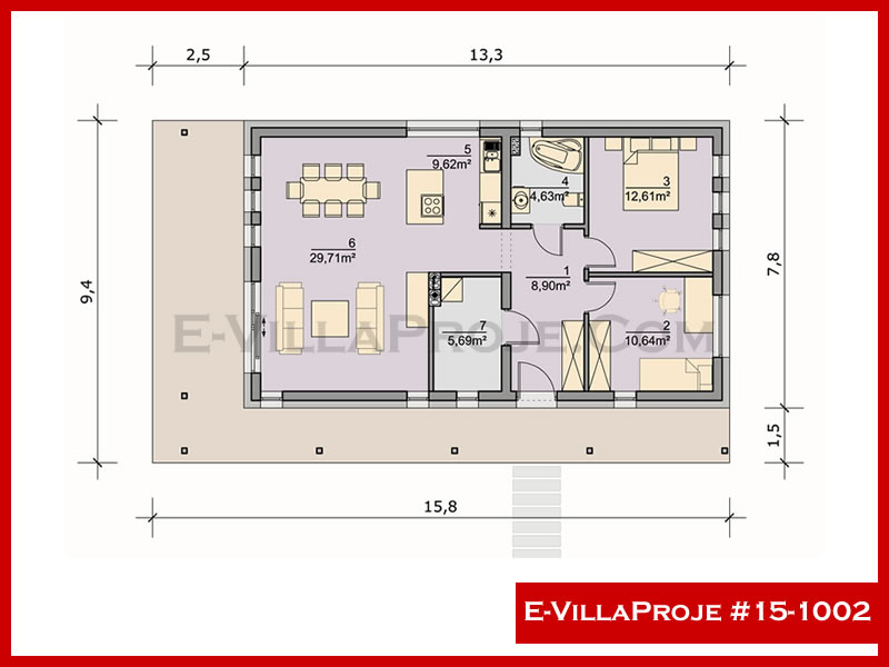 Gazbeton Çelik Ev 104 m² Tek Katlı (3+1) - Görsel 2