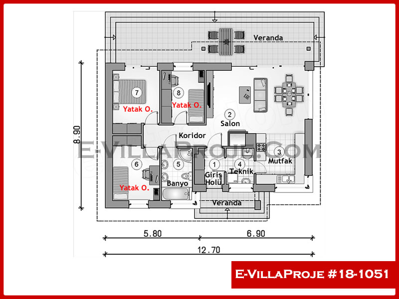 Gazbeton Çelik Ev 106 m² Tek Katlı (3+1) - Görsel 2