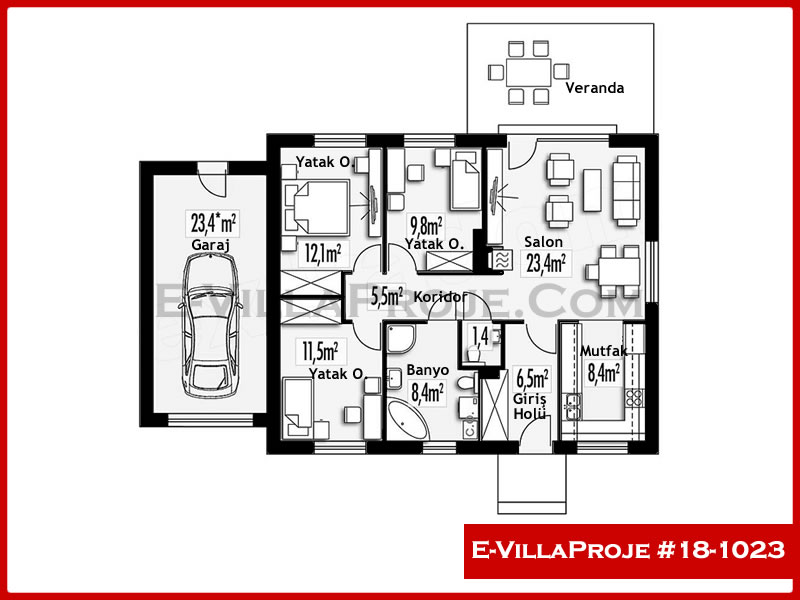 Gazbeton Çelik Ev 106 m² Tek Katlı (3+1) - Görsel 2