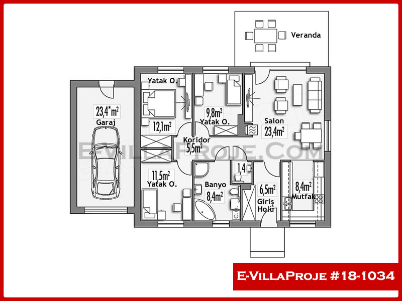Gazbeton Çelik Ev 106 m² Tek Katlı (3+1) - Görsel 2