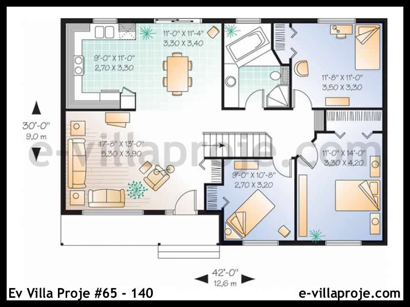 Gazbeton Çelik Ev 107 m² Tek Katlı (3+1) - Görsel 2