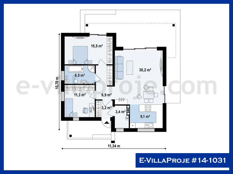 Gazbeton Çelik Ev 107 m² Tek Katlı (3+1) - Görsel 2