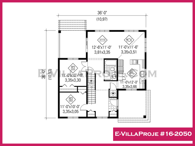 Gazbeton Çelik Ev 108 m² Dubleks (3+1) - Görsel 2