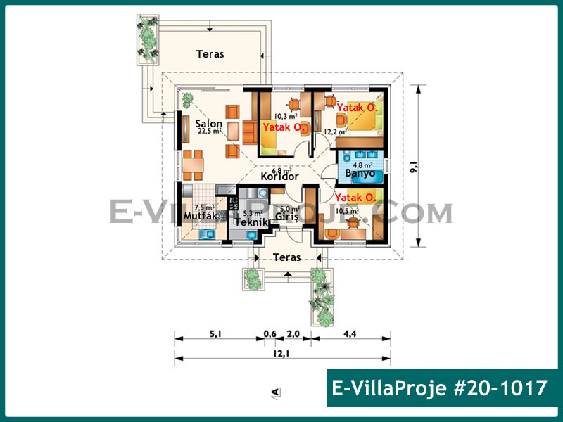 Gazbeton Çelik Ev 108 m² Tek Katlı (3+1) - Görsel 2