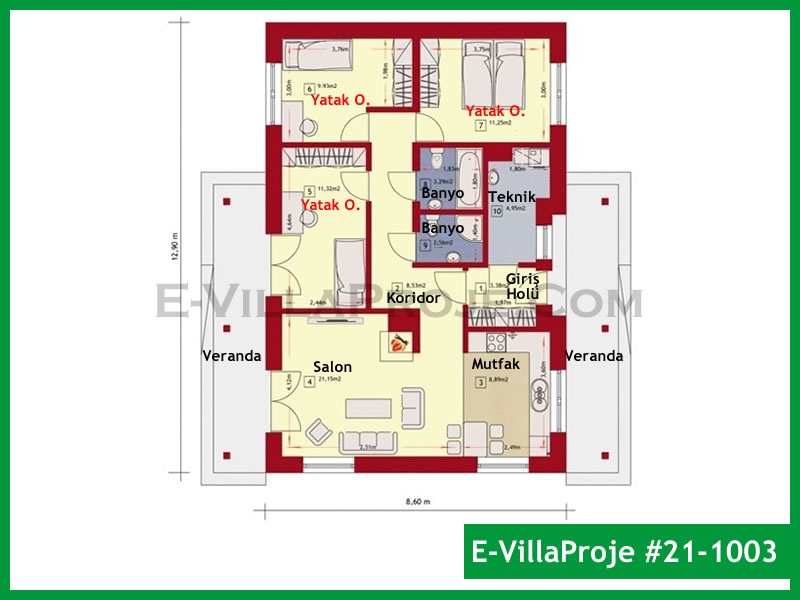 Gazbeton Çelik Ev 111 m² Tek Katlı (3+1) - Görsel 2