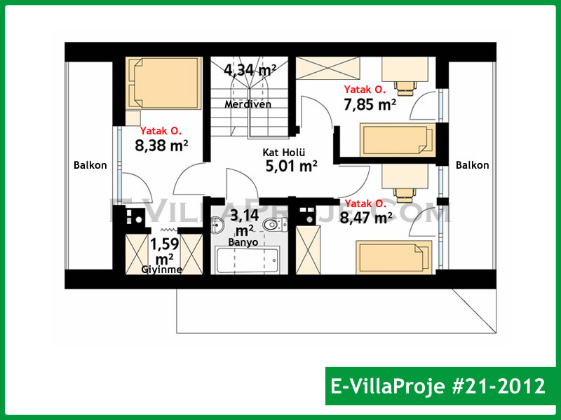 Gazbeton Çelik Ev 112 m² Dubleks (3+1) - Görsel 3