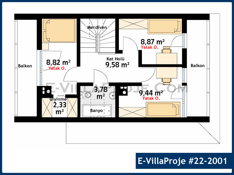 Gazbeton Çelik Ev 113 m² Dubleks (3+1) - Görsel 3