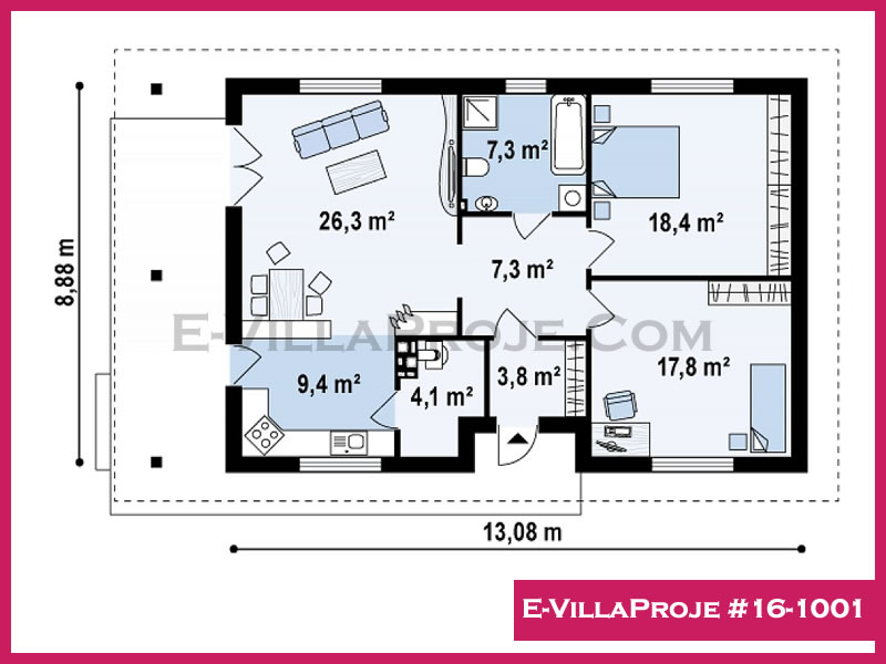 Gazbeton Çelik Ev 115 m² Tek Katlı (3+1) - Görsel 2