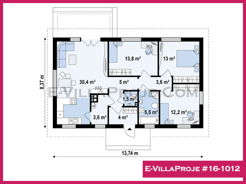 Gazbeton Çelik Ev 115 m² Tek Katlı (3+1) - Görsel 2
