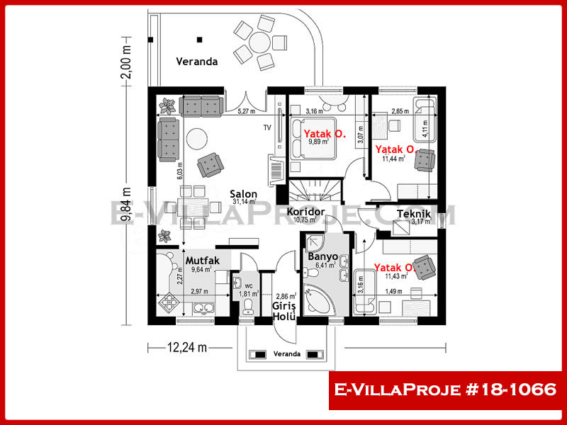 Gazbeton Çelik Ev 116 m² Tek Katlı (3+1) - Görsel 2