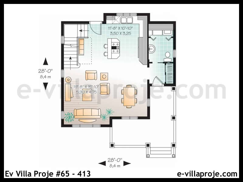 Gazbeton Çelik Ev 119 m² Tek Katlı (3+1) - Görsel 2