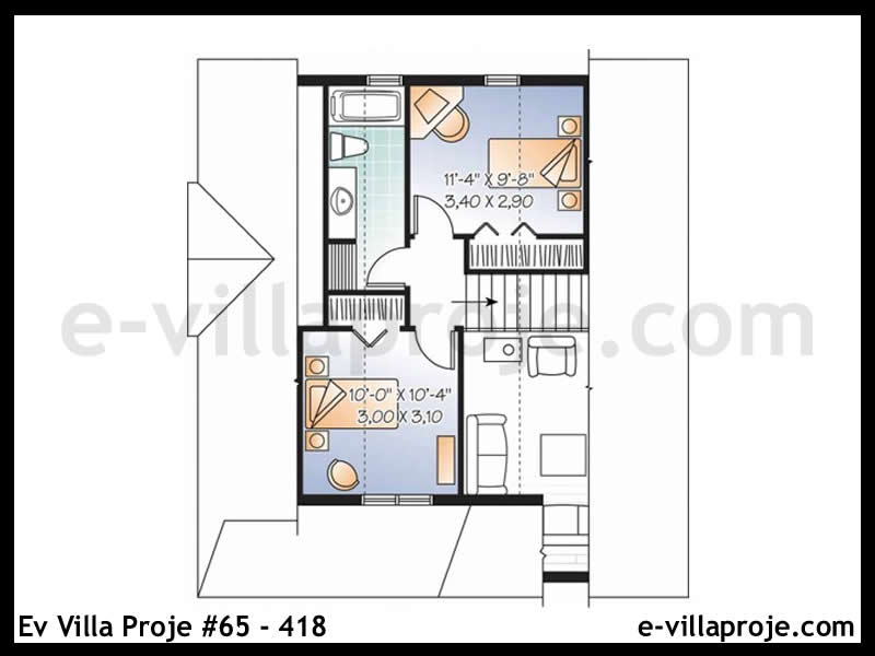 Gazbeton Çelik Ev 121 m² Dubleks (3+1) - Görsel 3