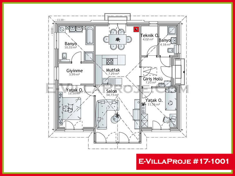 Gazbeton Çelik Ev 121 m² Tek Katlı (3+1) - Görsel 2