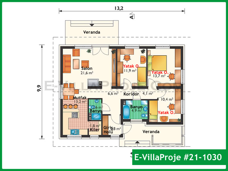 Gazbeton Çelik Ev 122 m² Tek Katlı (3+1) - Görsel 2