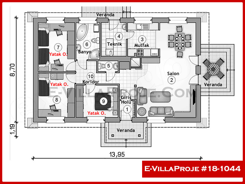 Gazbeton Çelik Ev 122 m² Tek Katlı (3+1) - Görsel 2