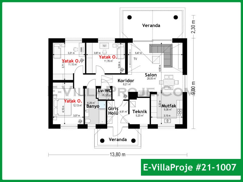 Gazbeton Çelik Ev 124 m² Tek Katlı (3+1) - Görsel 2