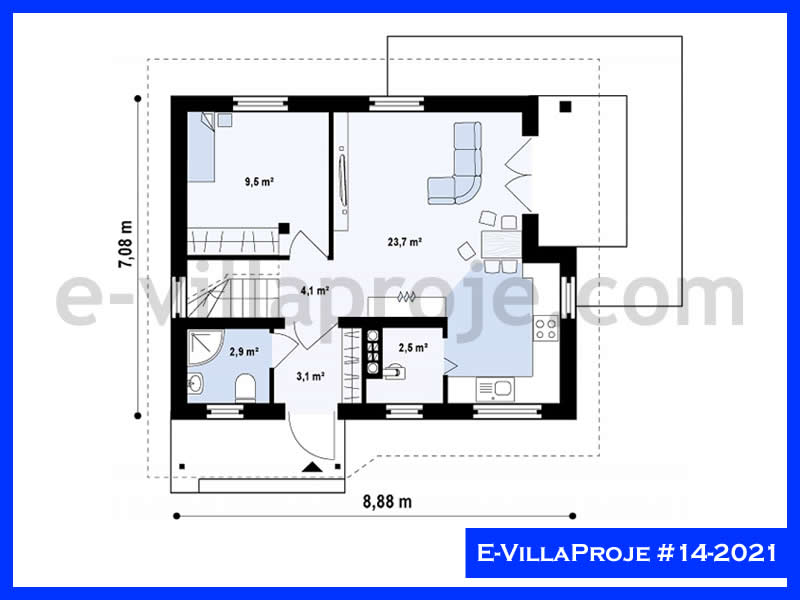 Gazbeton Çelik Ev 126 m² Dubleks (3+1) - Görsel 2