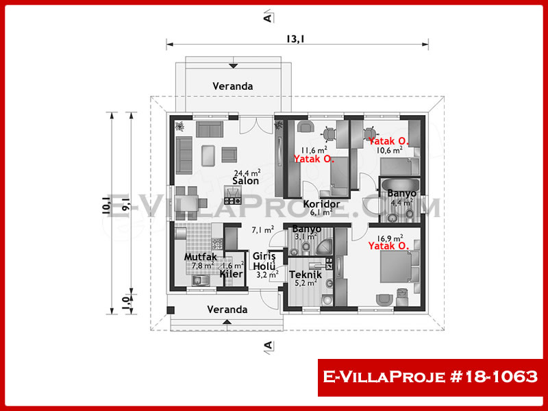 Gazbeton Çelik Ev 127 m² Tek Katlı (3+1) - Görsel 2