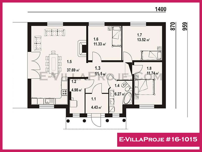 Gazbeton Çelik Ev 129 m² Tek Katlı (3+1) - Görsel 2