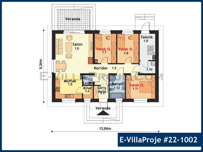 Gazbeton Çelik Ev 129 m² Tek Katlı (3+1) - Görsel 2