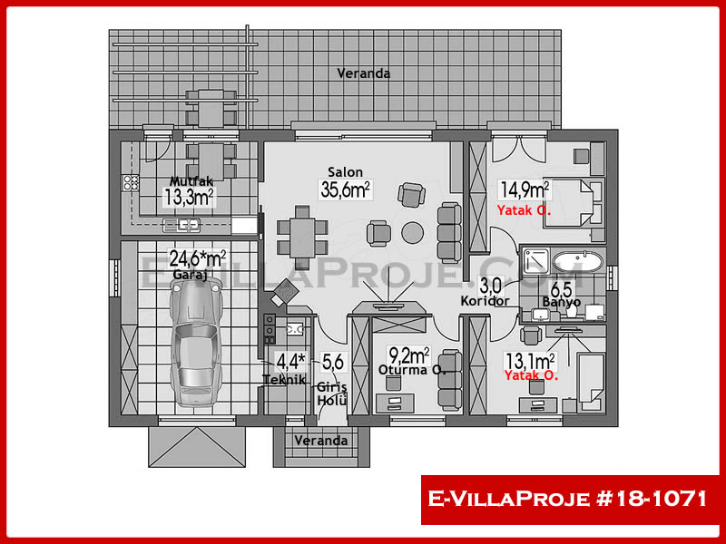 Gazbeton Çelik Ev 129 m² Tek Katlı (3+1) - Görsel 2