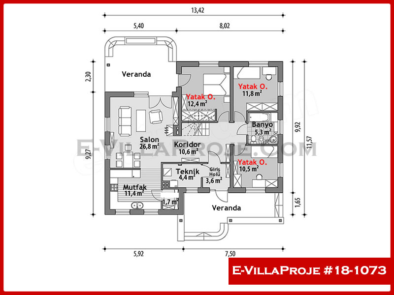 130 m² 3+1 Lüks Gazbeton Çelik Villa (GCE-130) - Görsel 2