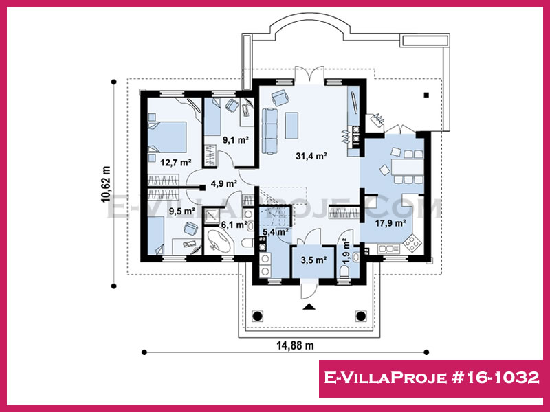Gazbeton Çelik Ev 134 m² Tek Katlı (3+1) - Görsel 2