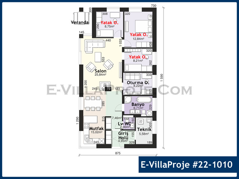 Gazbeton Çelik Ev 135 m² Tek Katlı (3+1) - Görsel 2
