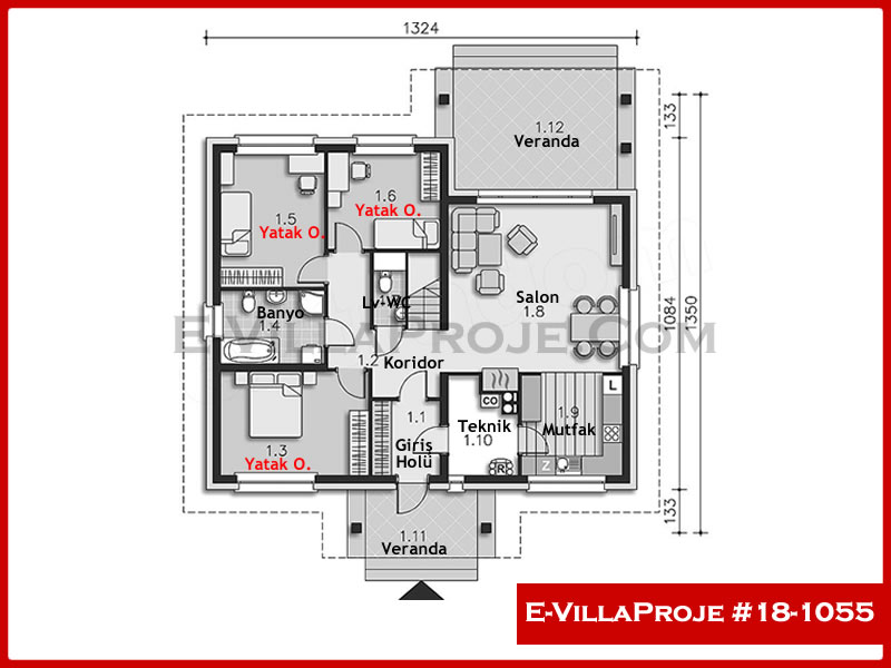 Gazbeton Çelik Ev 135 m² Tek Katlı (3+1) - Görsel 2