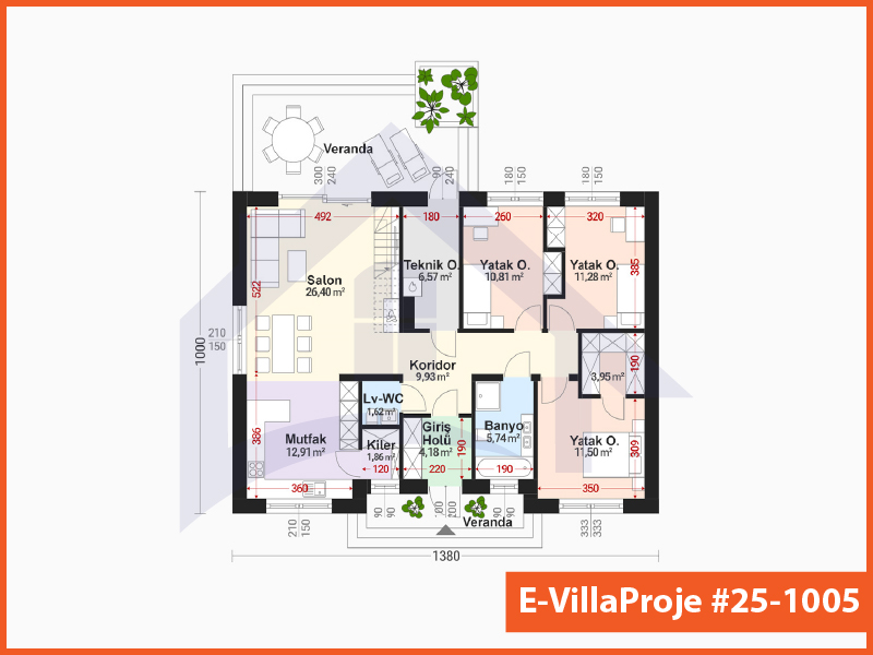Gazbeton Çelik Ev 135 m² Tek Katlı (3+1) - Görsel 2