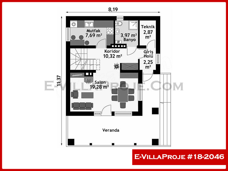 Gazbeton Çelik Ev 136 m² Dubleks (3+1) - Görsel 2