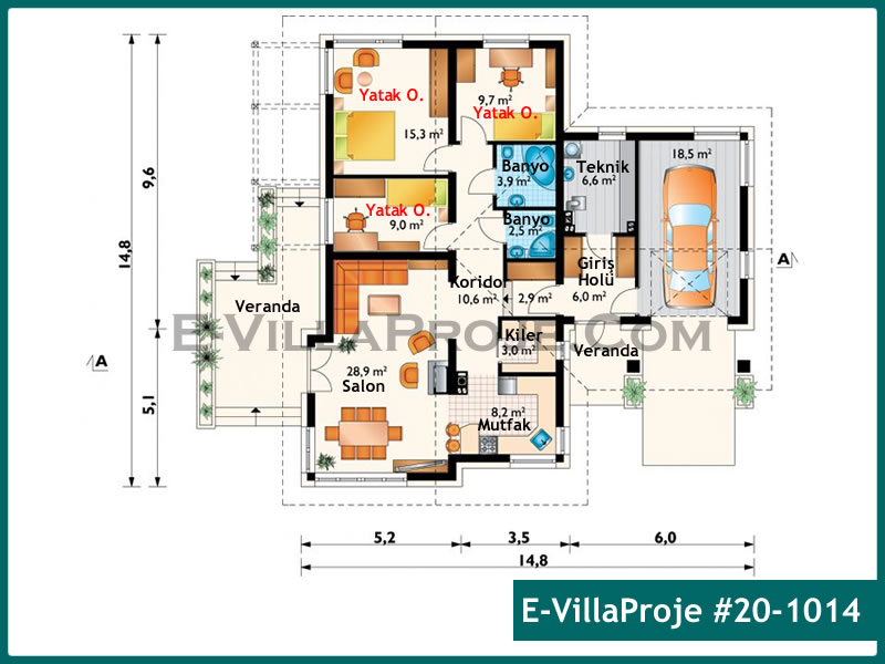 Gazbeton Çelik Ev 136 m² Tek Katlı (3+1) - Görsel 2