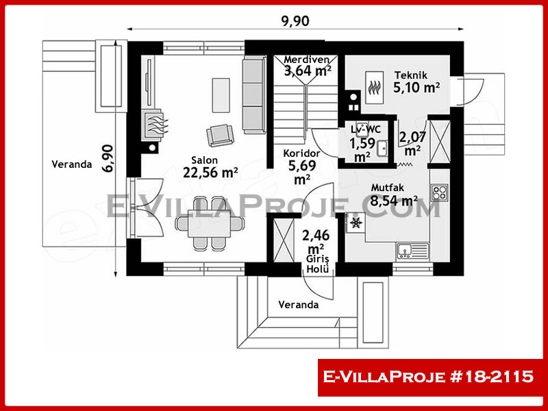 Gazbeton Çelik Ev 137 m² Dubleks (3+1) - Görsel 2