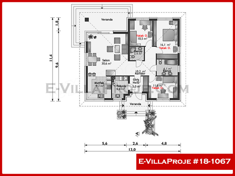 Gazbeton Çelik Ev 137 m² Tek Katlı (3+1) - Görsel 2