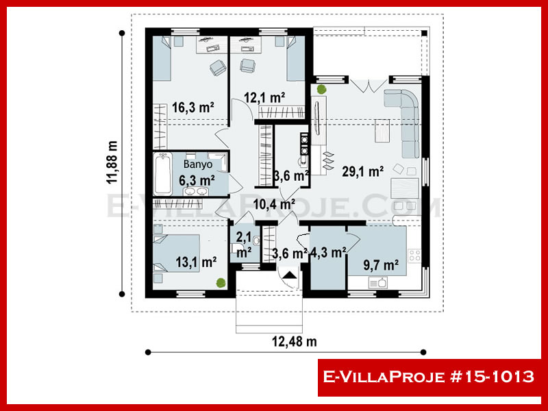 Gazbeton Çelik Ev 138 m² Tek Katlı (3+1) - Görsel 2