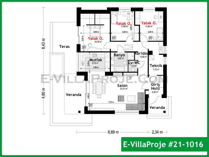 Gazbeton Çelik Ev 138 m² Tek Katlı (3+1) - Görsel 2