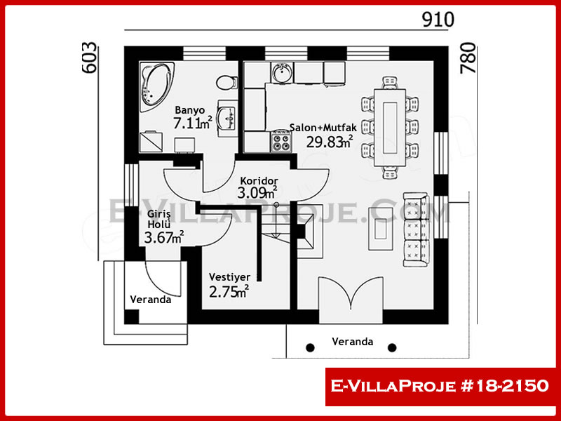 Gazbeton Çelik Ev 139 m² Dubleks (3+1) - Görsel 2