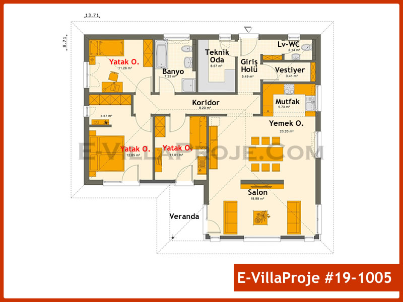 Gazbeton Çelik Ev 141 m² Tek Katlı (4+1) - Görsel 2