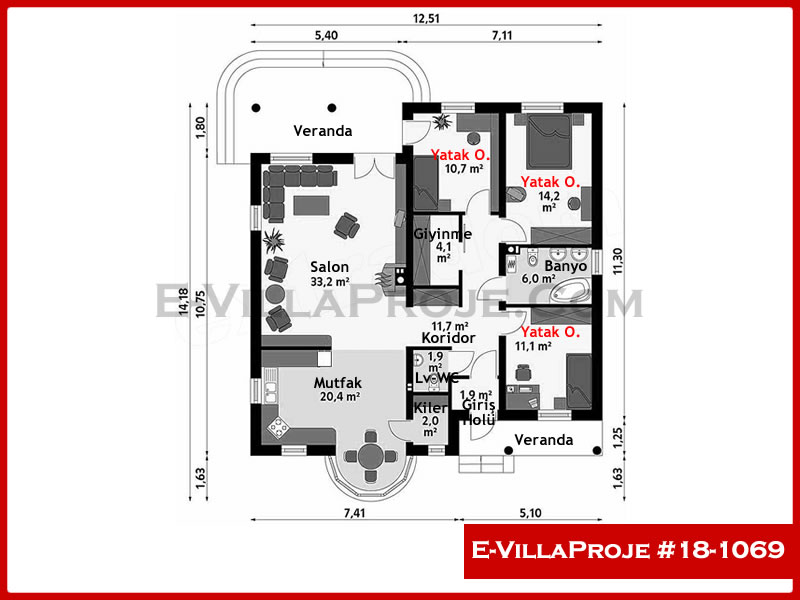 Gazbeton Çelik Ev 141 m² Tek Katlı (4+1) - Görsel 2