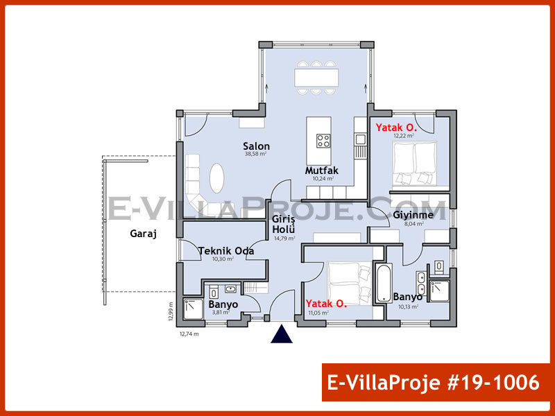 Gazbeton Çelik Ev 142 m² Tek Katlı (4+1) - Görsel 2