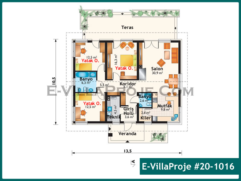 Gazbeton Çelik Ev 142 m² Tek Katlı (4+1) - Görsel 2