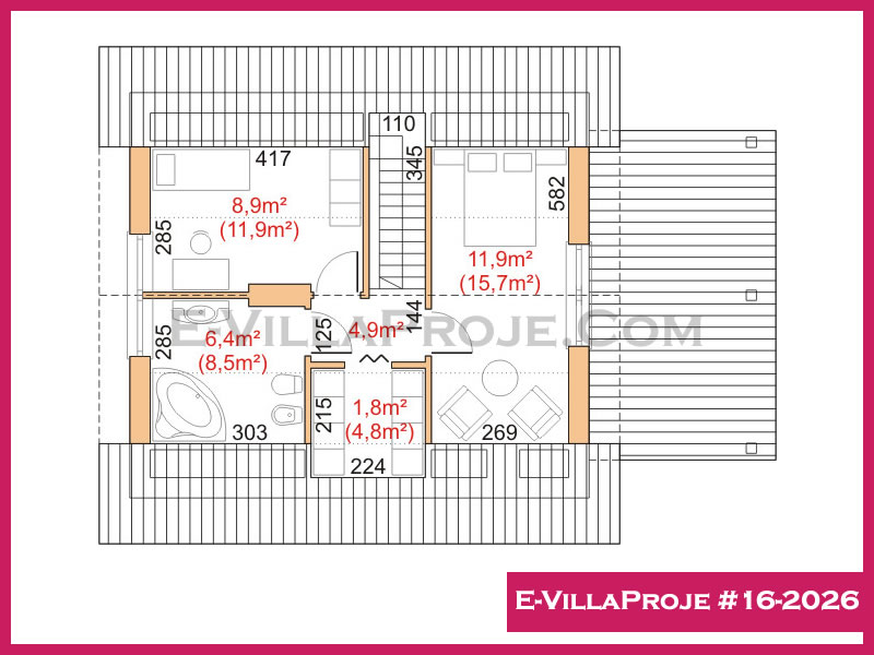 Gazbeton Çelik Ev 143 m² Dubleks (4+1) - Görsel 3